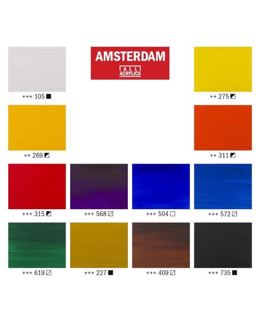 Amsterdam akryylivärilajitelma General Selection 12x20ml 5